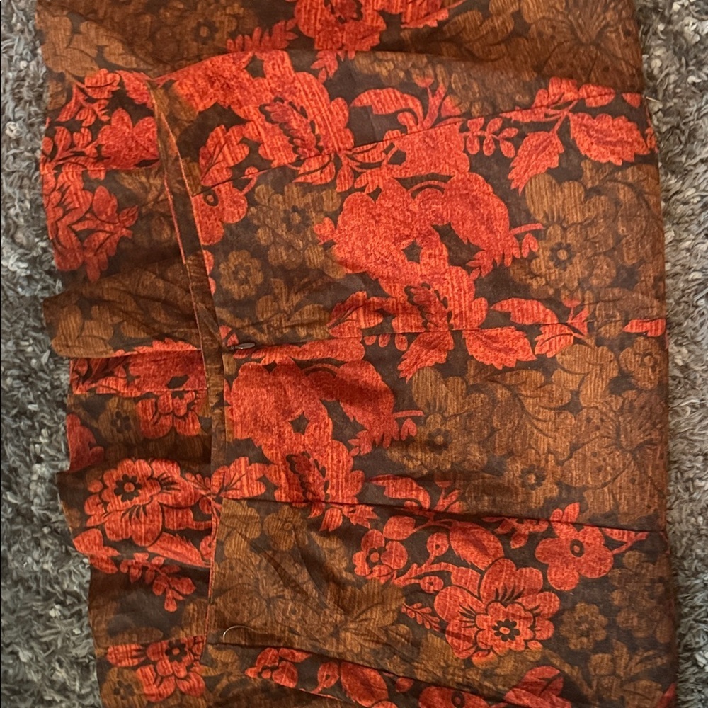 CAbi Red and Brown Floral A-Line Skirt - Picture 3 of 3